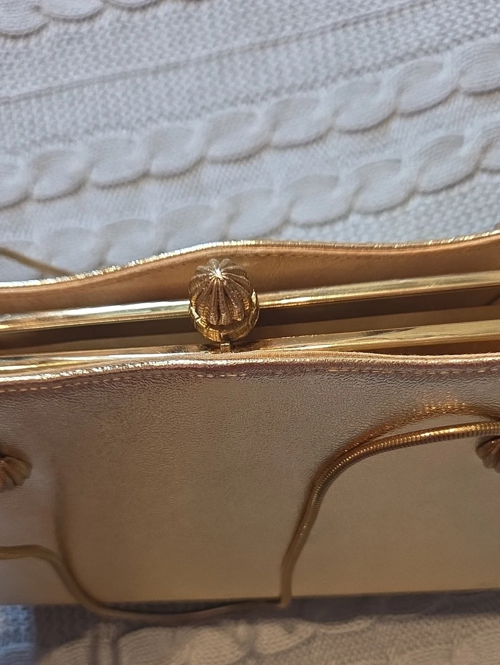 Vintage After Five Clutch W/ Coin Purse  50s 60s Gold Lining Chain Made In USA